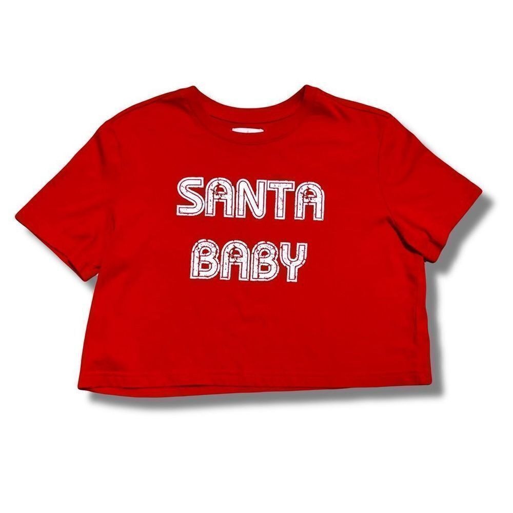 Colsie Santa Baby Crop Tee Size Medium Women’s